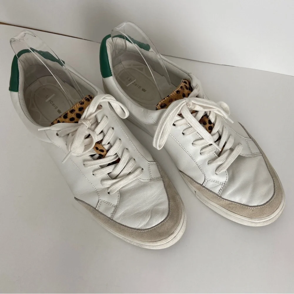 Birdies Womens Cardinal White Green Leopard Trim Multi sneaker shoes Size‎ 10.5